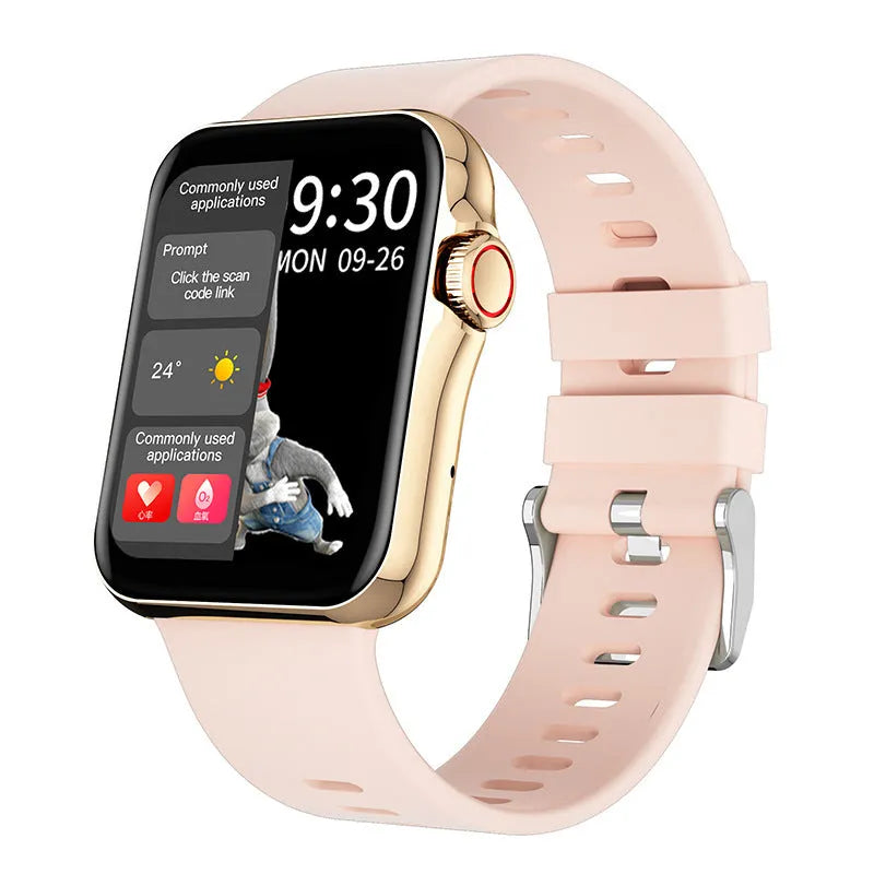 D06 smartwatch with colour screen and liquid silicone strap on a wrist, showing call interface.