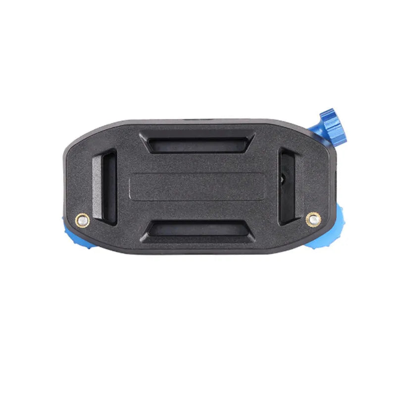 Blue plastic GoPro shoulder strap buckle for backpack camera mounting
