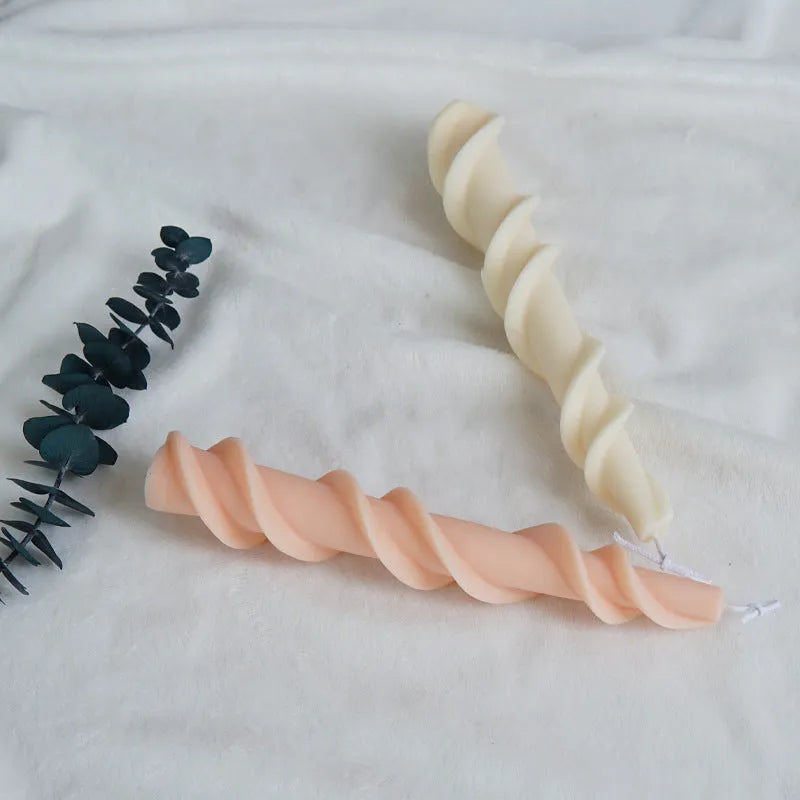 Rotating lace candle silicone mould for making spiral decorative candles