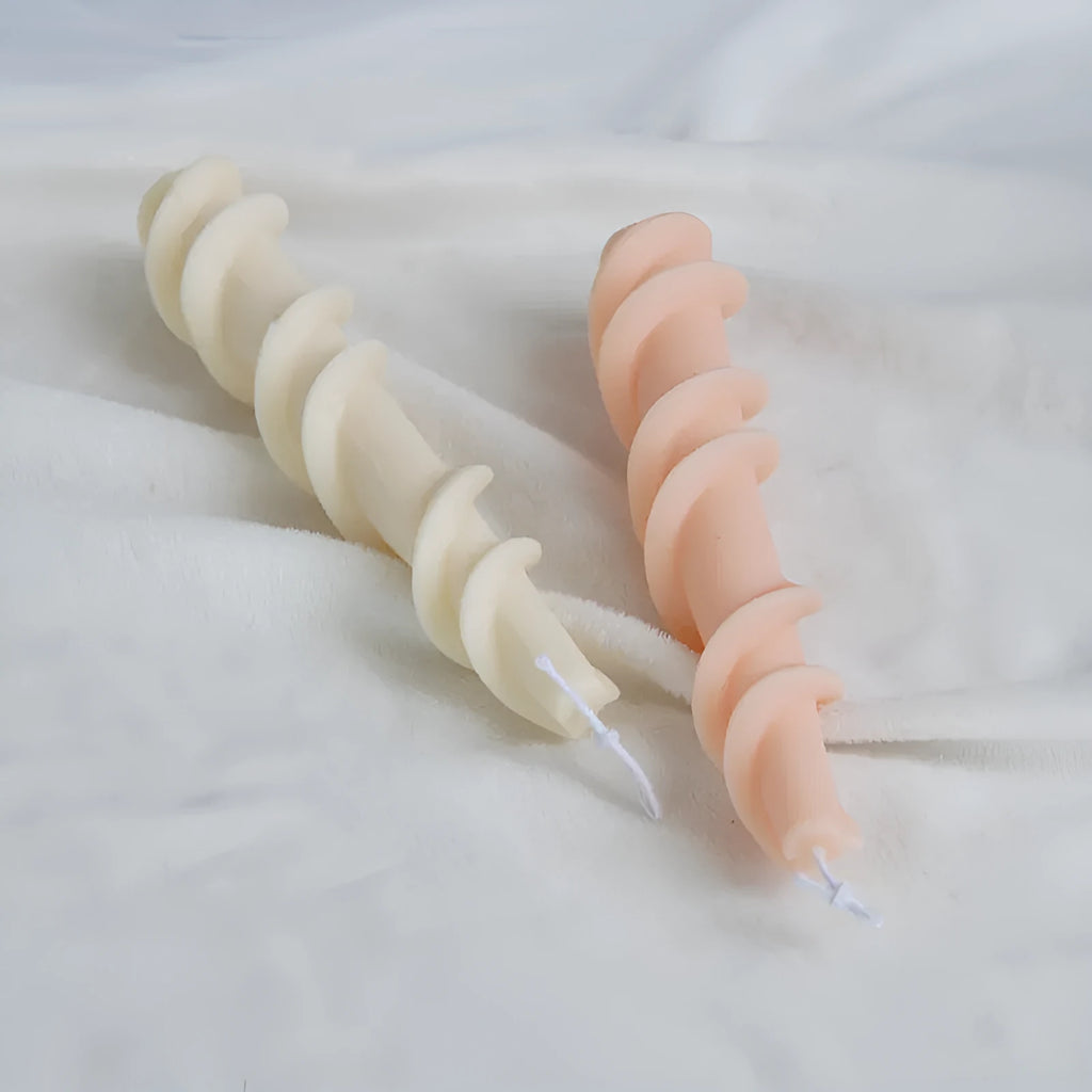 Rotating lace candle silicone mould for making spiral decorative candles