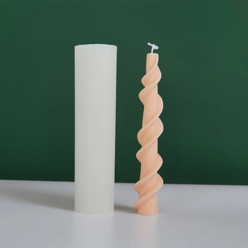 Rotating lace candle silicone mould for making spiral decorative candles