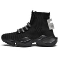 Men's black and white casual sports shoes with mesh lining available in sizes 39 to 47