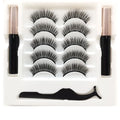 Magnetic false eyelashes and dual-purpose eyeliner set with 5 pairs of lashes.