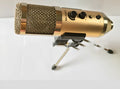 Gold wireless condenser microphone for mobile phones and computers with mounting bracket