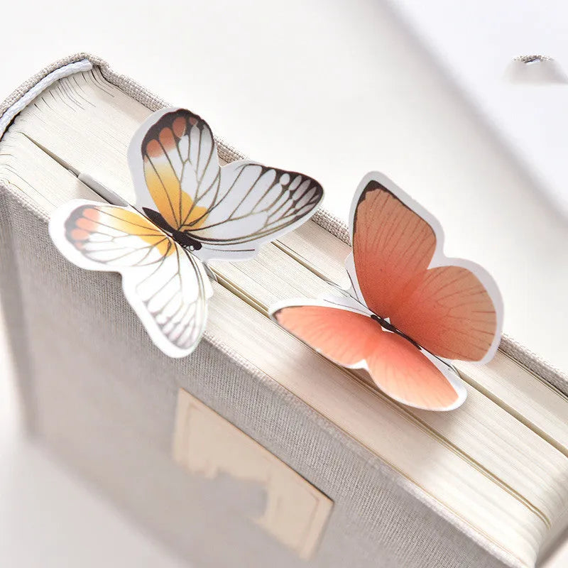 Cute butterfly design paper bookmark with Japanese Korean style, 13.5cm long.