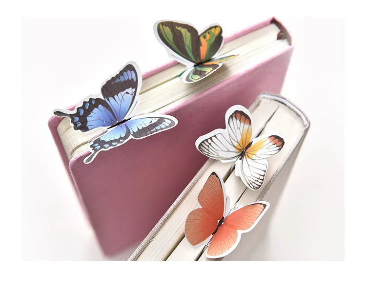 Cute butterfly design paper bookmark with Japanese Korean style, 13.5cm long.