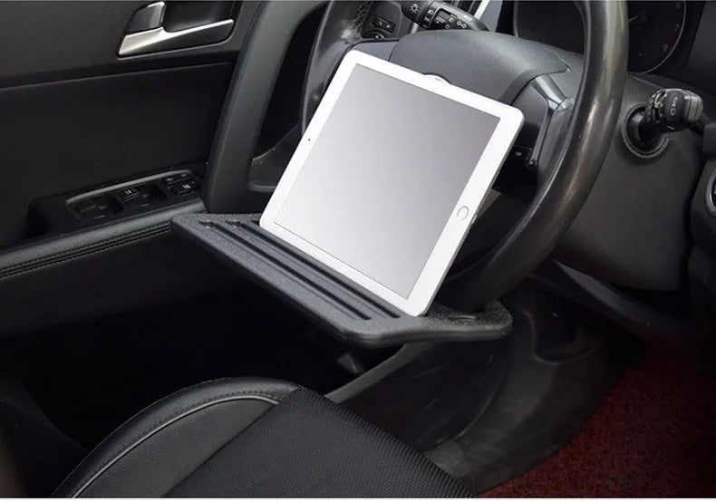 Black HDPE car steering wheel tray large 42x28cm size with colour box packaging