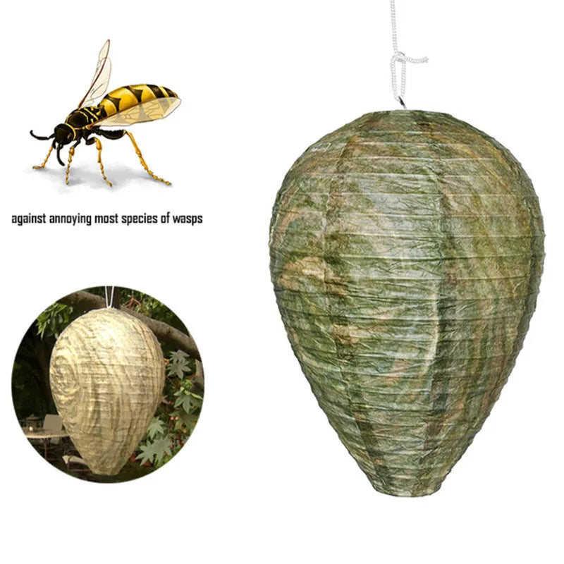 Paper and wire beehive lantern with honeycomb structure, 22 cm wide by 28 cm high.