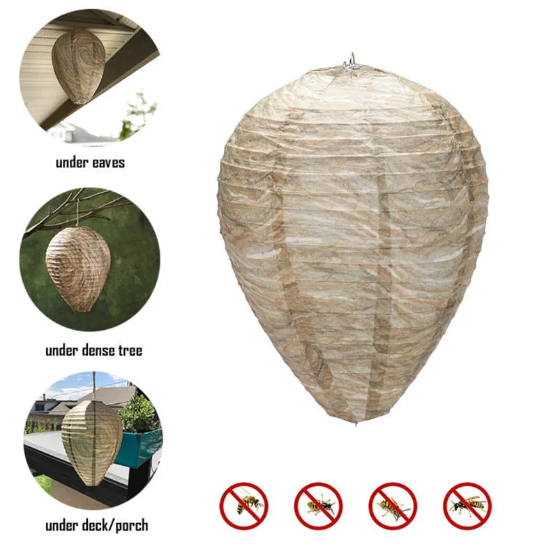 Paper and wire beehive lantern with honeycomb structure, 22 cm wide by 28 cm high.