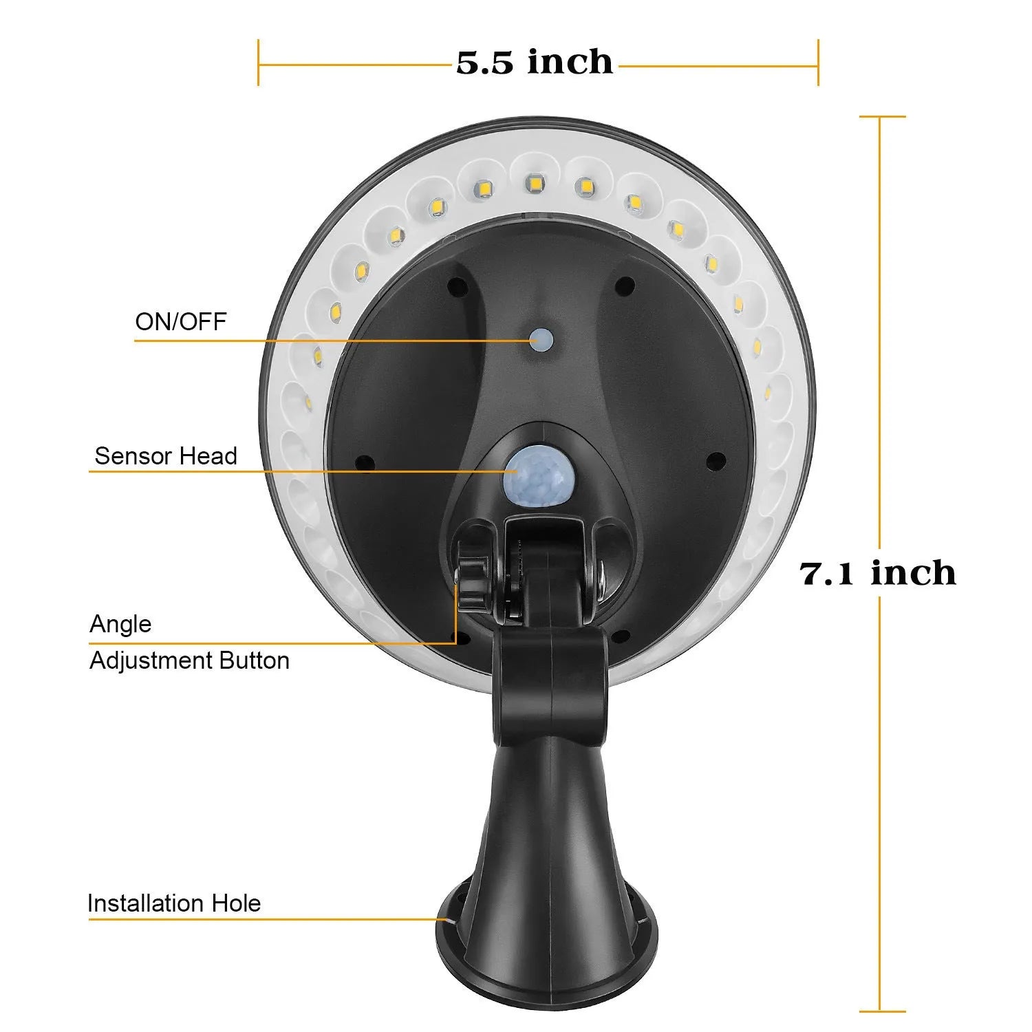 360-degree luminous solar garden light with all-round illumination and IP65 waterproof rating
