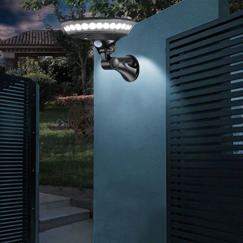 360-degree luminous solar garden light with all-round illumination and IP65 waterproof rating