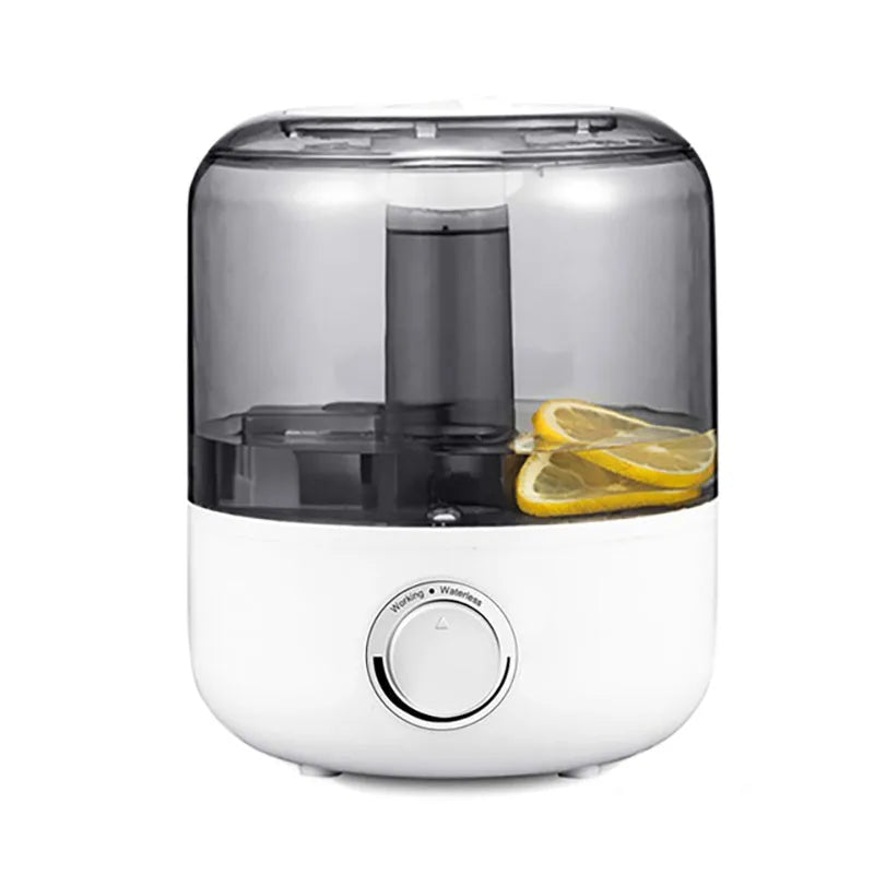 Black or white 3L humidifier measuring 183x183x233mm with low noise operation under 35dB