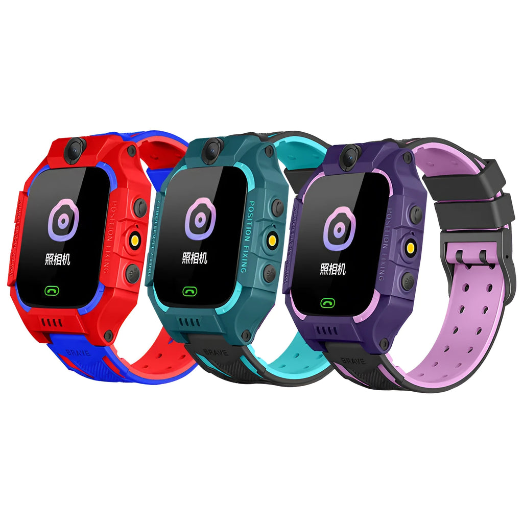 Z6 Q19 children's smart phone watch with GPS positioning in green colour showing 1.44-inch touch screen display