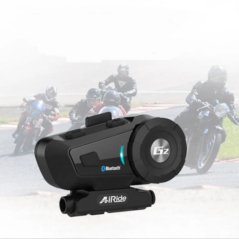 Motorcycle Bluetooth intercom headset with 500-metre range and anti-noise tweeter in English version colour
