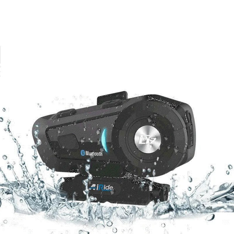 Motorcycle Bluetooth intercom headset with 500-metre range and anti-noise tweeter in English version colour