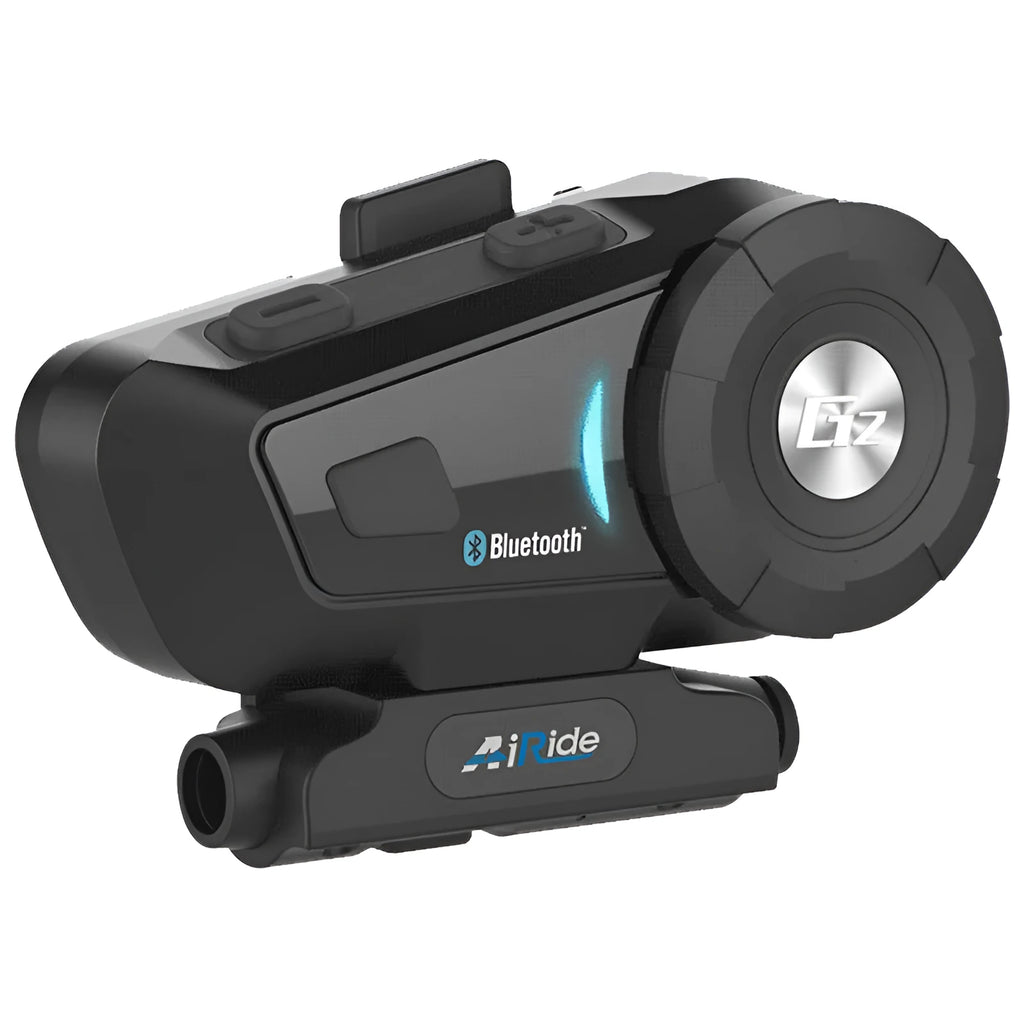 Motorcycle Bluetooth intercom headset with 500-metre range and anti-noise tweeter in English version colour