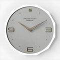 12 inch round Nordic minimalist wall clock with free-perforated Geralt mirror face on a wall