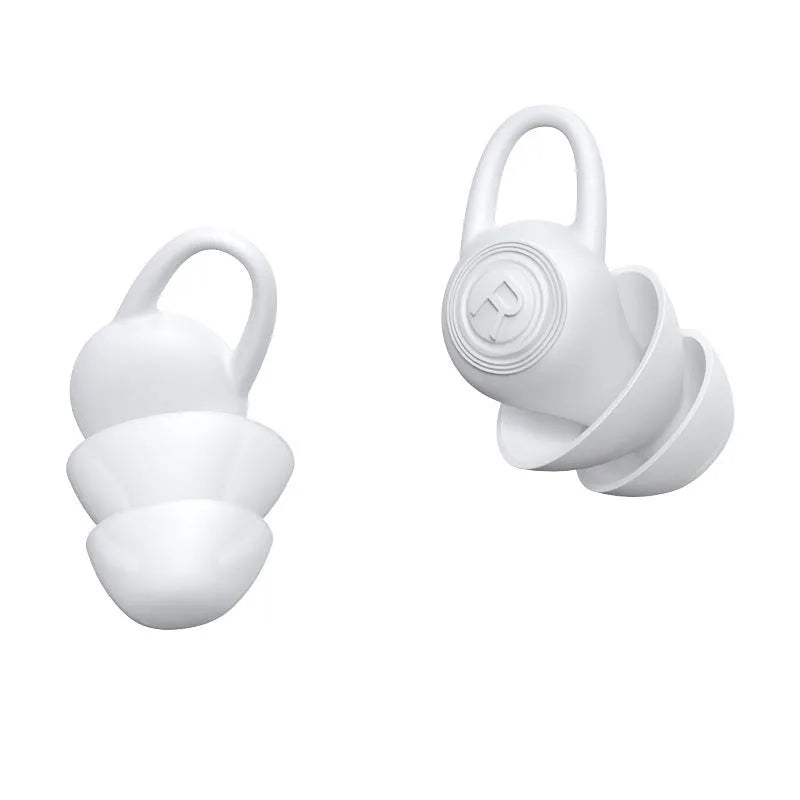 White silicone noise reduction ear plugs with independent packaging for sleeping, swimming and travel