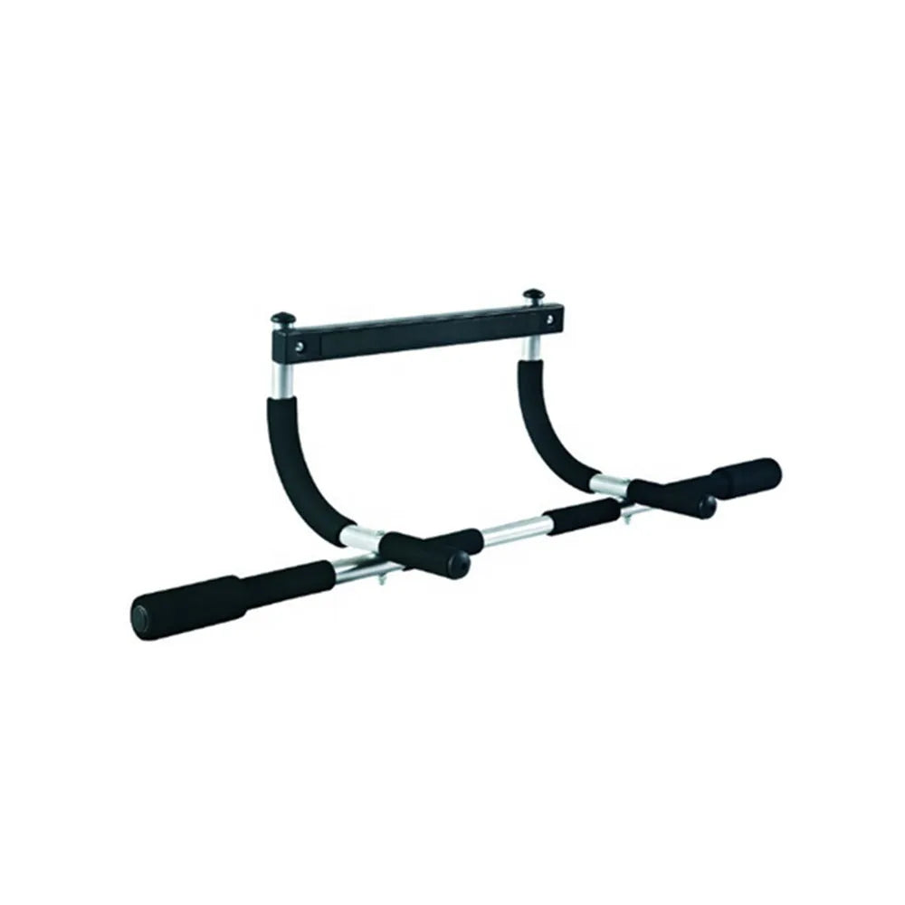 Black steel wall-mounted pull-up bar for home fitness strength training