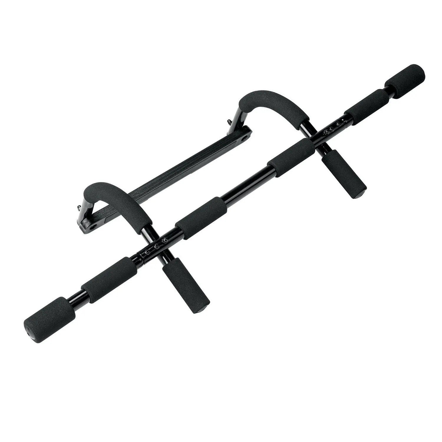 Black steel wall-mounted pull-up bar for home fitness strength training