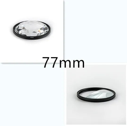 77mm Half Moon Mirror split focus camera filter with cleaning cloth and storage bag