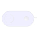 White dual-charge wireless fast charger for two mobile phones