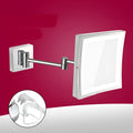 8.5 inch stainless steel folding bathroom mirror lamp with silver mirror lens