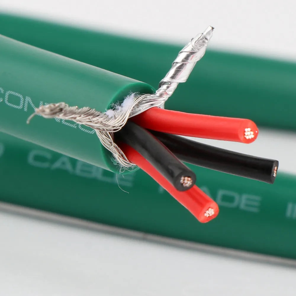 Audiophile-grade 4-core copper RCA audio cable with silver-plated Budweiser connectors