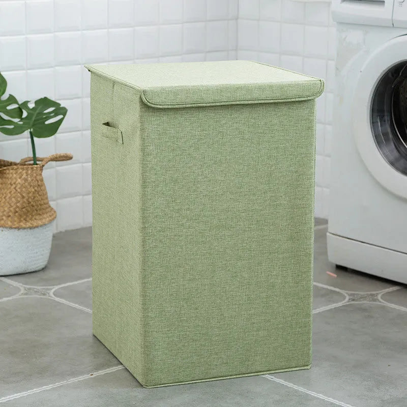Washable cotton linen clothes sorting box in bathroom with two size options