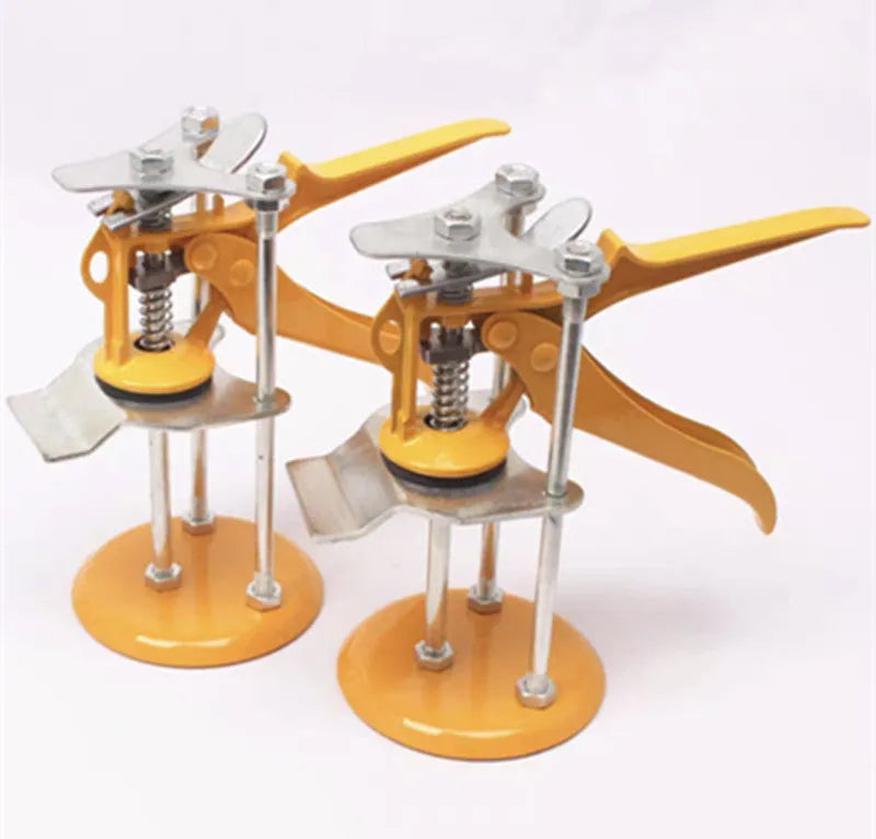 Metal alloy tile raising locator with adjustable height for concrete tile installation