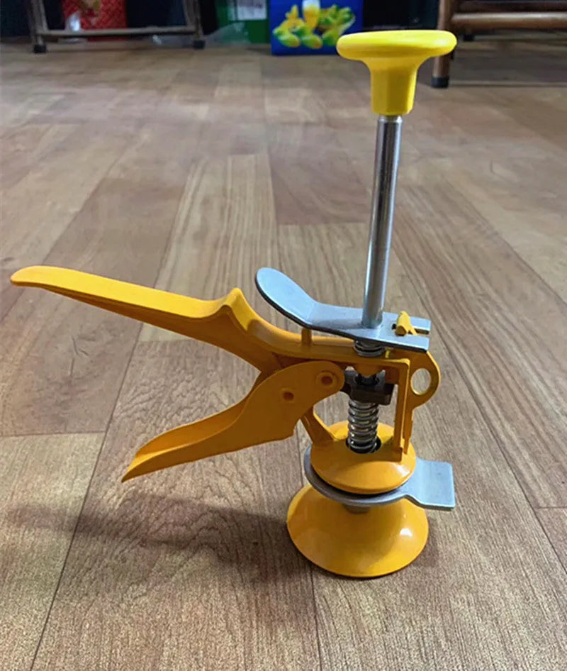 Metal alloy tile raising locator with adjustable height for concrete tile installation