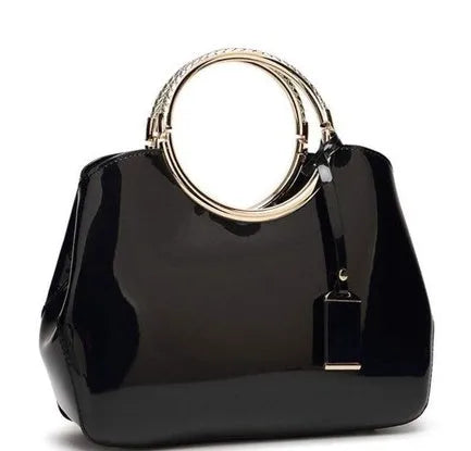 Women's polyester party clutch bag showing card slots and dual strap options in seven colour variations