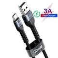QGeeM USB A to Type-C charging and data cable for Android phones in black and red