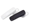 Black wireless Bluetooth earplug headset with earphone units showing in-ear placement design