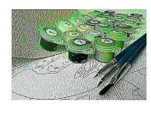 DIY digital painting kit for Apple and Chardonnay still life with linen canvas, brushes, and paints