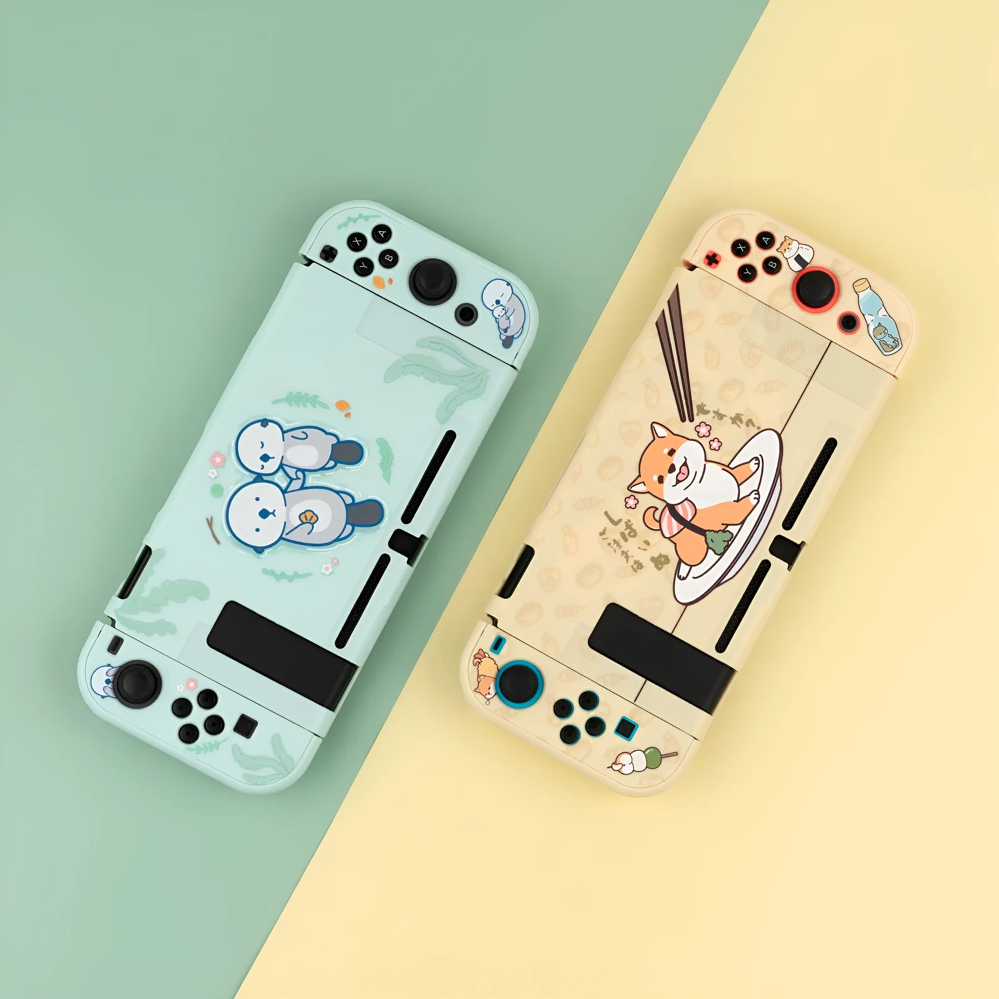 Sea Otter silicone and PC hard protective shell case for Nintendo Switch and Switch Lite controllers.