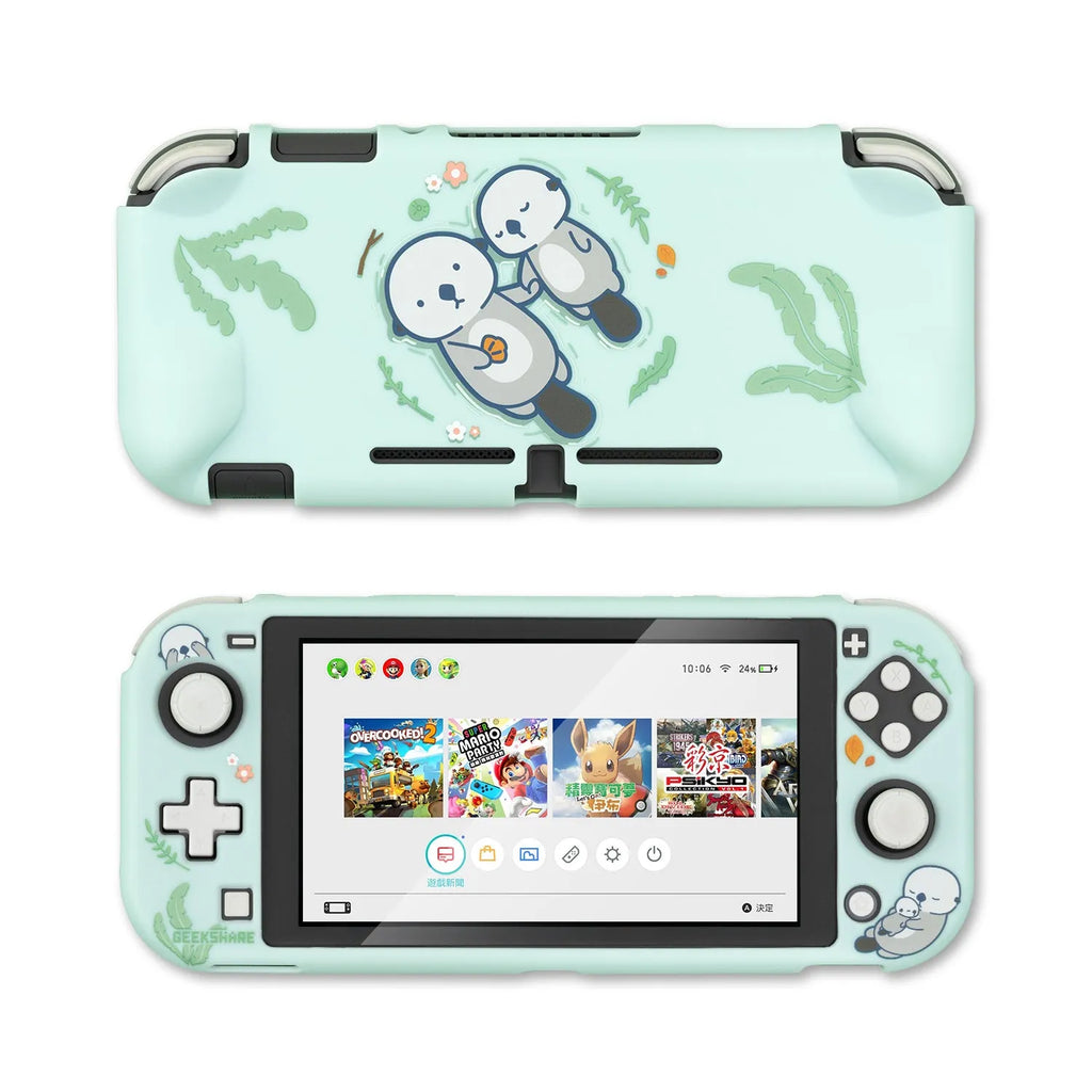 Sea Otter silicone and PC hard protective shell case for Nintendo Switch and Switch Lite controllers.