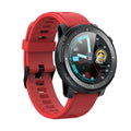 Black L15 Android smart watch with round dial and silicone strap showing IP68 waterproof logo.