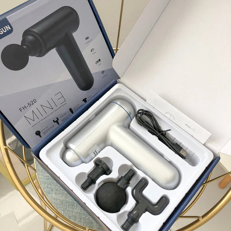 God fascia gun muscle massager in black colour with USB charging port