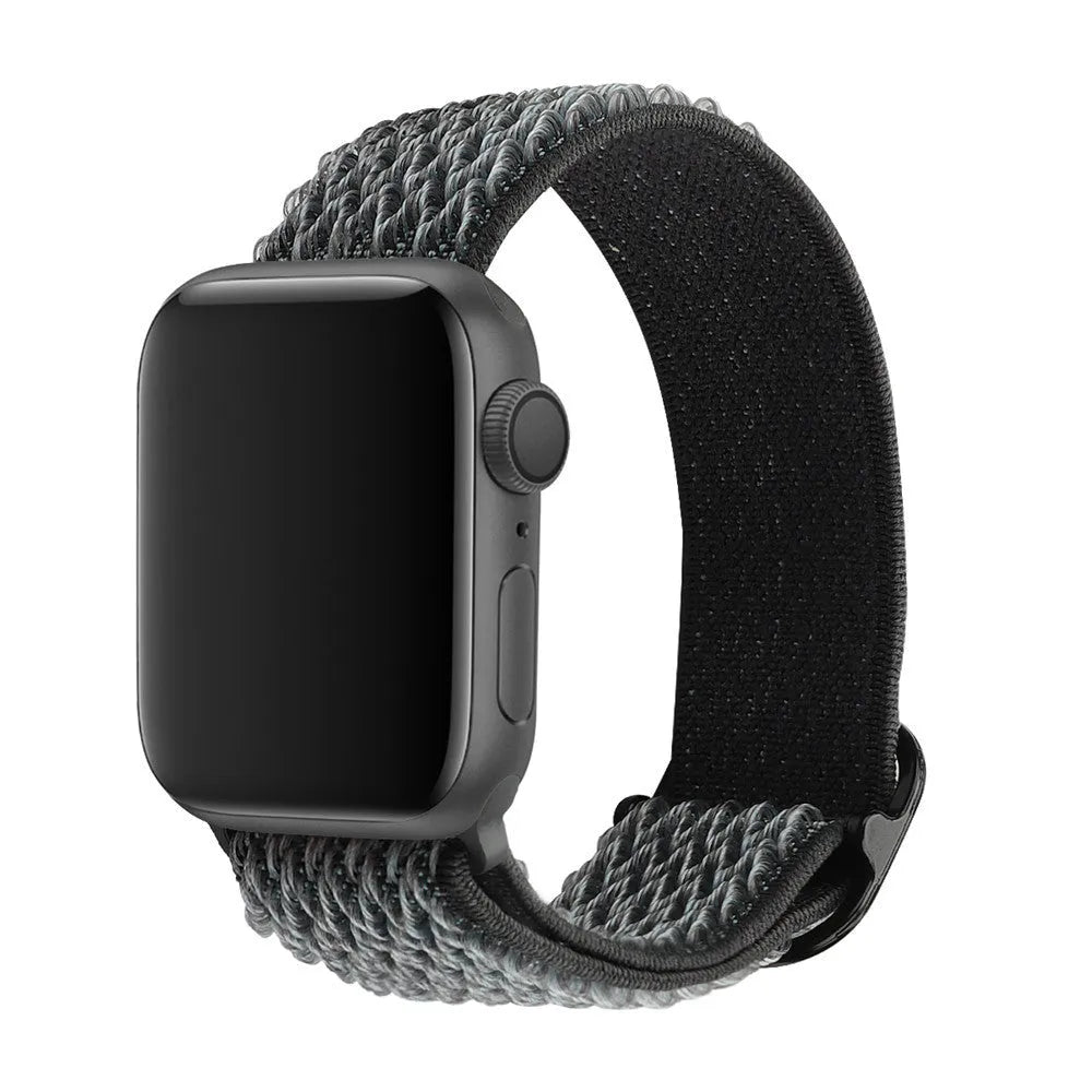 Braided nylon elastic strap with wave pattern for Apple Watch in multiple colour options