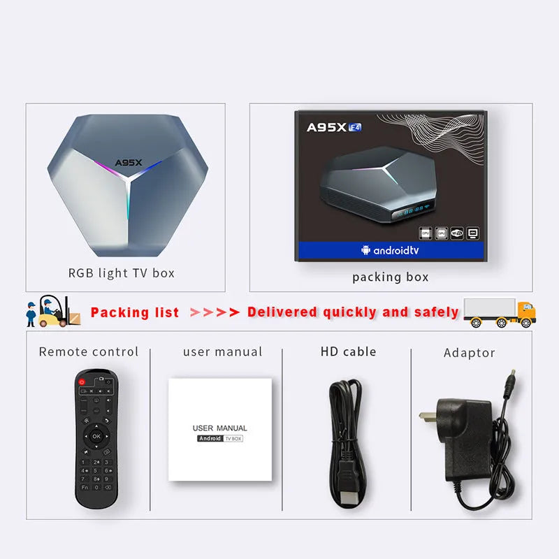 8K TV set-top box network player with HDMI port and dual-band WiFi connectivity