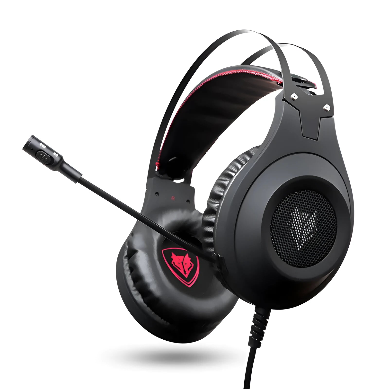 Black wired USB headset for PC computers with microphone and head-mounted design.