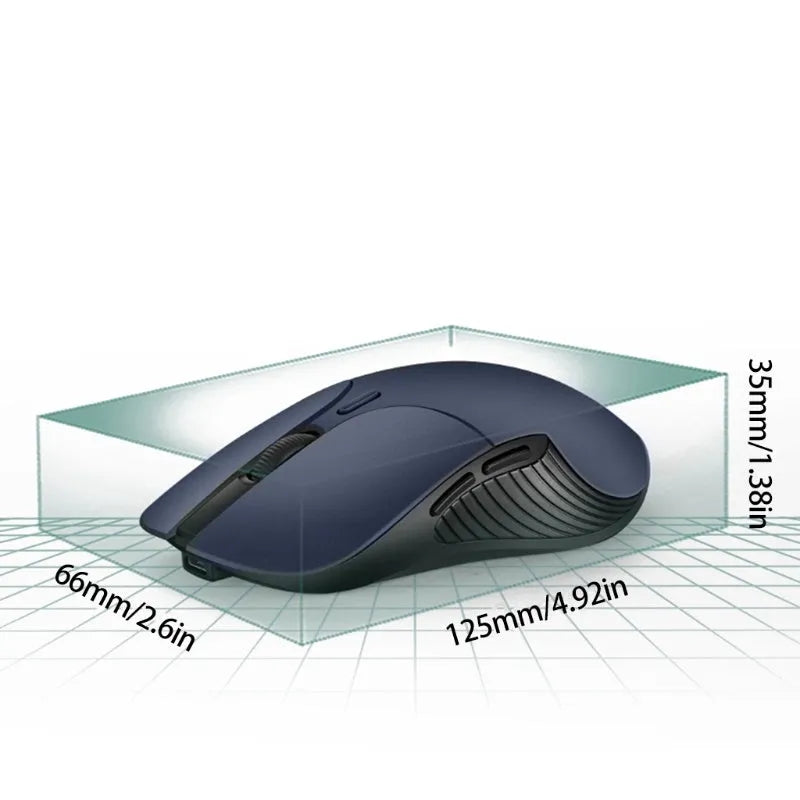 Blue smart voice mouse with 2.4G wireless connection and voice translation function on desktop