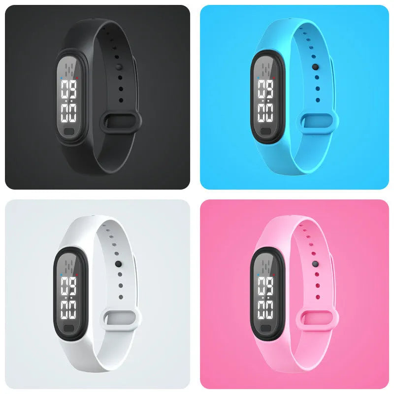 Ultrasonic electronic mosquito repellent watch in black, white, blue, or pink colours