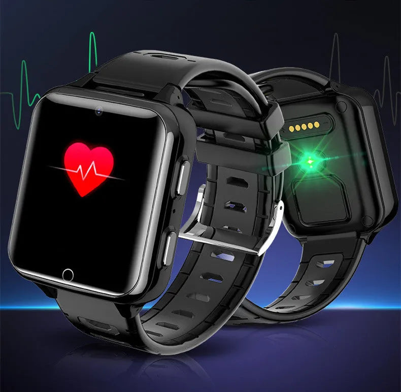 Children's Android smart watch with 1.54 inch screen and 500W camera in black, blue, or pink silicone wristband