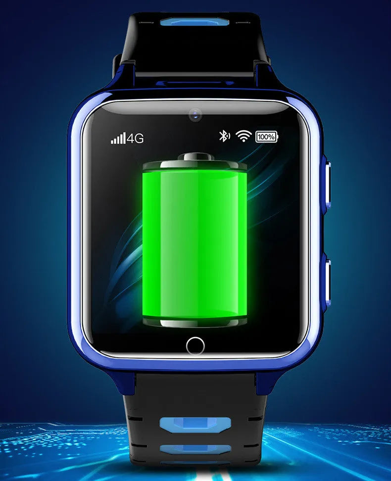 Children's Android smart watch with 1.54 inch screen and 500W camera in black, blue, or pink silicone wristband