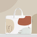 Blue waterproof PU leather laptop bag for a 15.6 inch notebook with a soft handle and zipper.