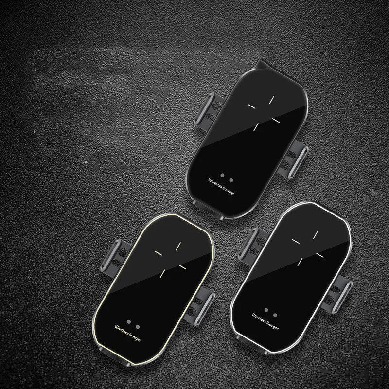 Car wireless charging mobile phone holder Magic Clip A7 in black frame on dashboard