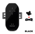 Car wireless charging mobile phone holder Magic Clip A7 in black frame on dashboard