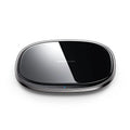 Square 15W wireless charging pad with zinc alloy and glass construction for mobile phones